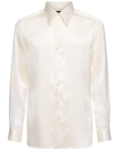 Tom Ford Schmales Seidenhemd - Weiß