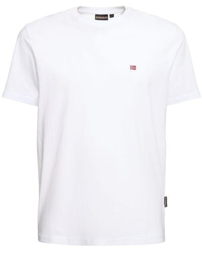 Napapijri Salis Cotton Short Sleeve T-shirt - White