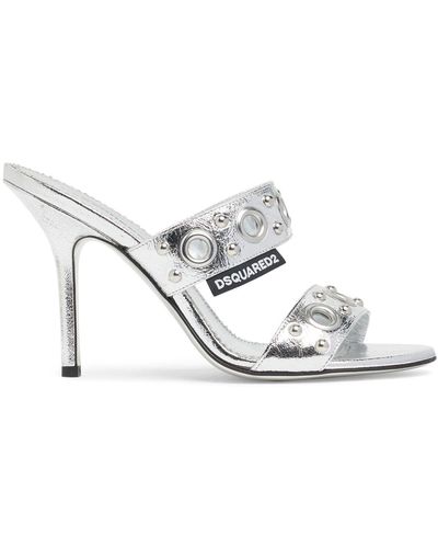 DSquared² Mules lamé 110mm - Bianco