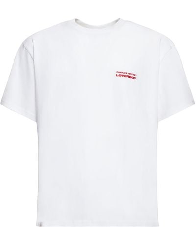 Charles Jeffrey T-shirt Aus Bio-baumwolle Mit Druck - Weiß