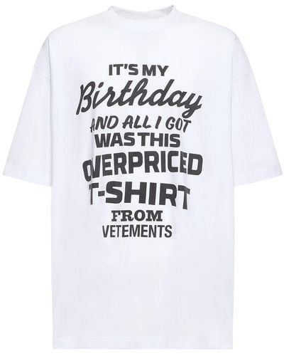 Vetements T-shirt en coton imprimé it's my birthday - Blanc