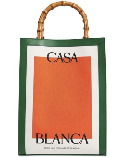 Casablancabrand Tasche Aus Canvas Und Leder Mit Druck "" - Orange