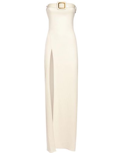 Tom Ford Strapless Viscose Maxi Dress W/ Slit - White