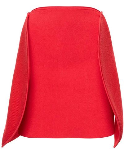 Victoria Beckham Minigonna circle in misto lana - Rosso