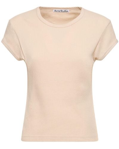 Acne Studios Cotton Jersey Short Sleeve T-shirt - Natural