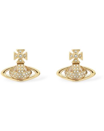 Vivienne Westwood Gold Topaz Mini Bas Relief Earrings - Metallic