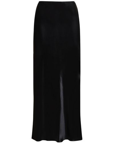 Ferragamo Tech Satin Long Skirt - Black