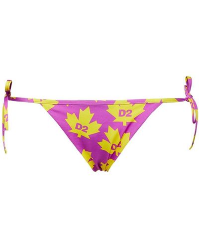 DSquared² Maple Logo Bikini Bottom - Multicolor