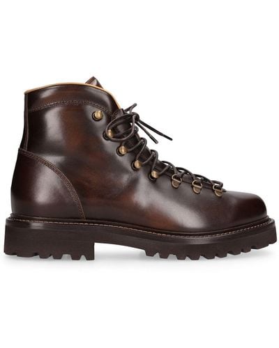 Brunello Cucinelli Leather Lace-up Boots - Brown
