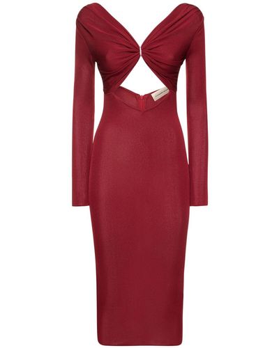 Alexandre Vauthier Viscose Knit Maxi Dress - Red