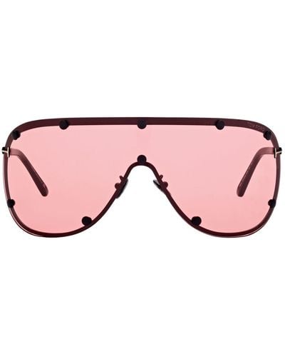 Tom Ford Kyler Pilot Mask Metal Sunglasses - Pink