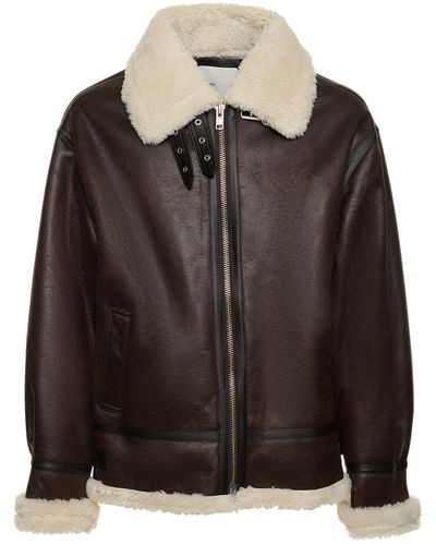 DUNST Giacca loose fit in shearling - Nero