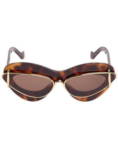 Loewe Double Frame Cat Eye Sunglasses - Brown