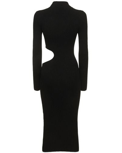 Reformation Vallo Cutout Cashmere Knit Midi Dress - Black