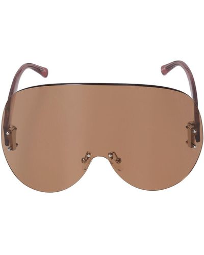 The Attico Oversized Maskensonnenbrille Aus Acetat "karl" - Braun