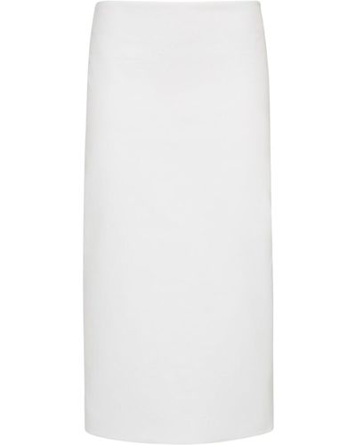 Sportmax Accordo1234 Washed Cotton Midi Skirt - White