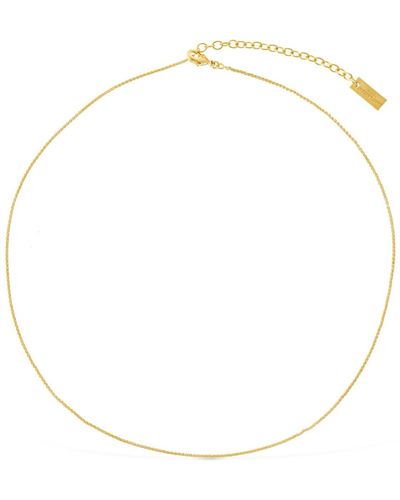 Saint Laurent Thin Choker Chain Necklace - Metallic
