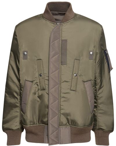 Sacai Jacke Aus Nylontwill - Grün