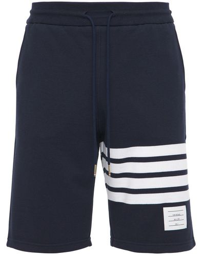Thom Browne 4-Bar Cotton Jersey Shorts - Blue