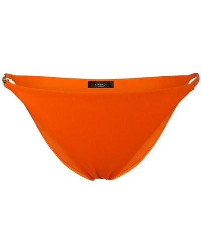 Versace Slip bikini con logo in metallo - Arancione