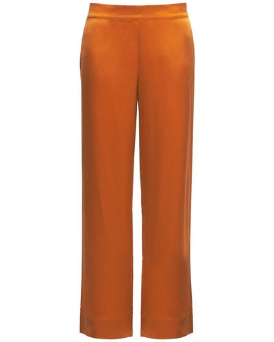 Asceno Pantalon De Pyjama En Soie The London - Orange