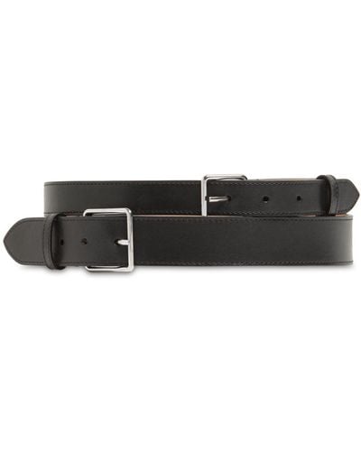 Alexander McQueen 6Cm Double Smooth Leather Belt - White