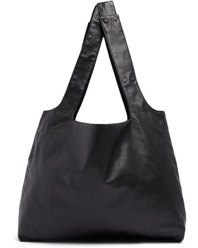 Yohji Yamamoto Reversible Leather Tote Bag - Black