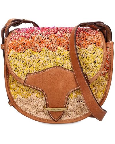 Isabel Marant Botsy Raffia & Leather Shoulder Bag - Multicolour