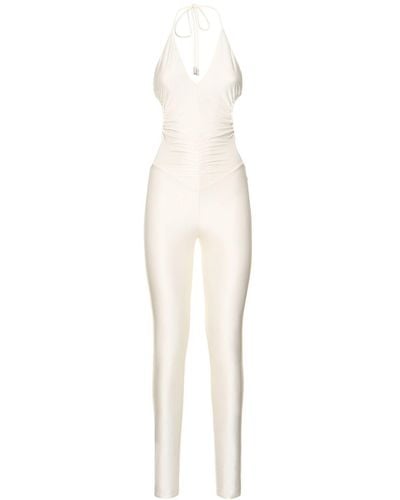 Alexandre Vauthier Lvr Exclusive Draped Jersey Jumpsuit - White