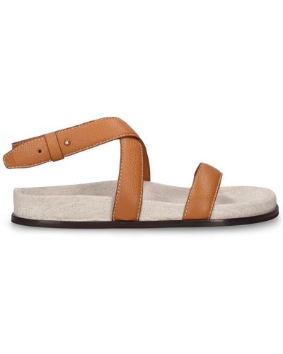 Totême Suede Flat Sandals - Brown