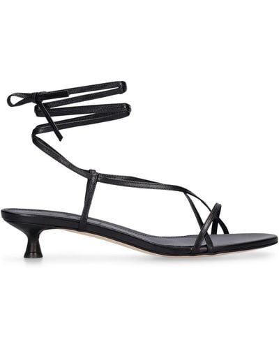 Aeyde 35mm Paige Nappa Leather Lace-up Sandals - Black