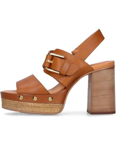 See By Chloé 105Mm Joline Leather Platform Sandals - Brown