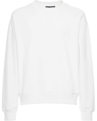 Dolce & Gabbana Sweat-shirt en jersey de coton à col rond - Blanc