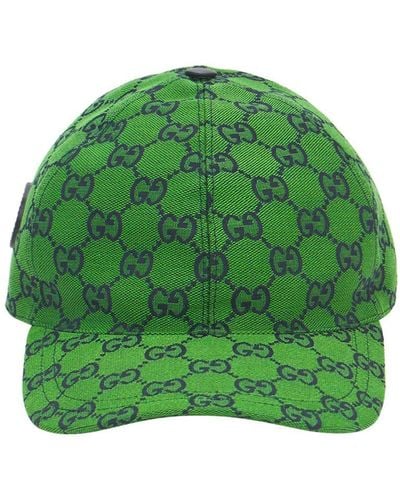 Gucci Gg Multicolour Canvas Baseball Hat - Green