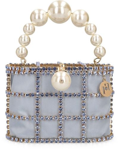 Rosantica Borsa holli con cristalli e perle - Blu