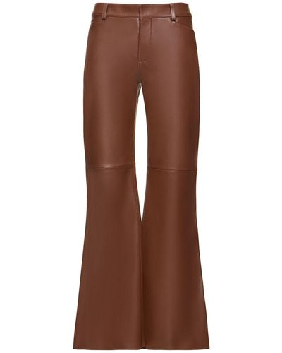 Chloé Classic Nappa Leather Flared Pants - Brown