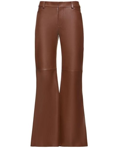 Chloé Pantalones acampanados de piel de napa - Marrón