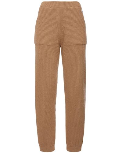 Moncler Wool Blend Trousers - Natural