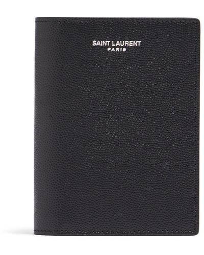 Saint Laurent Logo Leather Wallet - Black