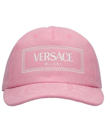 Versace Casquette en jacquard à logo - Rose