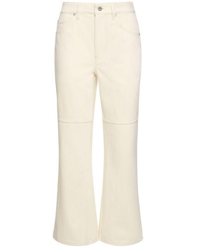 Jil Sander Cotton Denim Mid Rise Knee Line Jeans - Natural