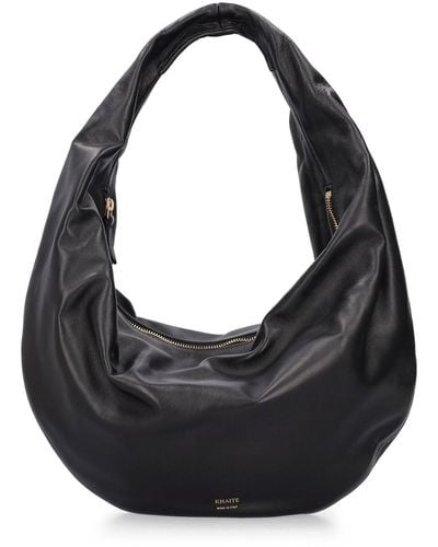 Khaite Medium Olivia Leather Hobo Bag - Black