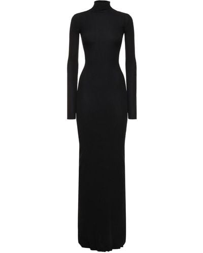 Balenciaga Nylon Blend Cover Dress - Black