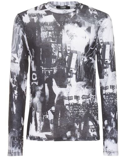 Jaded London Punk Collage L/s Mesh Top - Grey