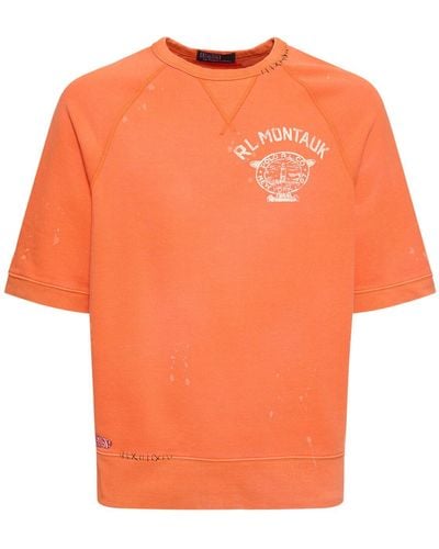 Polo Ralph Lauren Logo Cotton Short Sleeve Sweatshirt - Orange