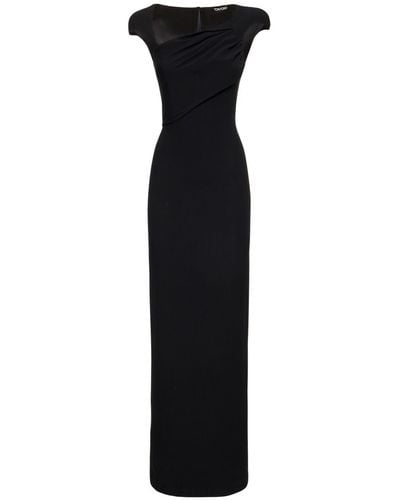 Tom Ford Lvr exclusive - robe longue en georgette de soie - Noir
