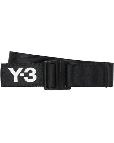 Y-3 Cinturón Webbing Con Logo - Negro