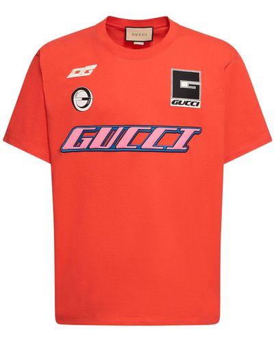 Gucci T-shirt coastal skater boy in cotone - Rosso