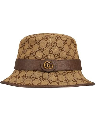 Gucci Sombrero de Lona GG - Marrón