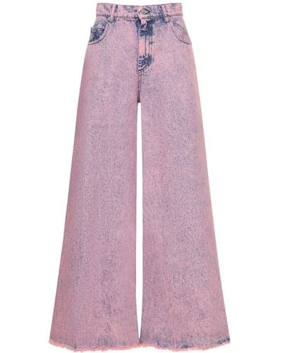 Marni Jeans larghi vita media in denim di cotone - Viola